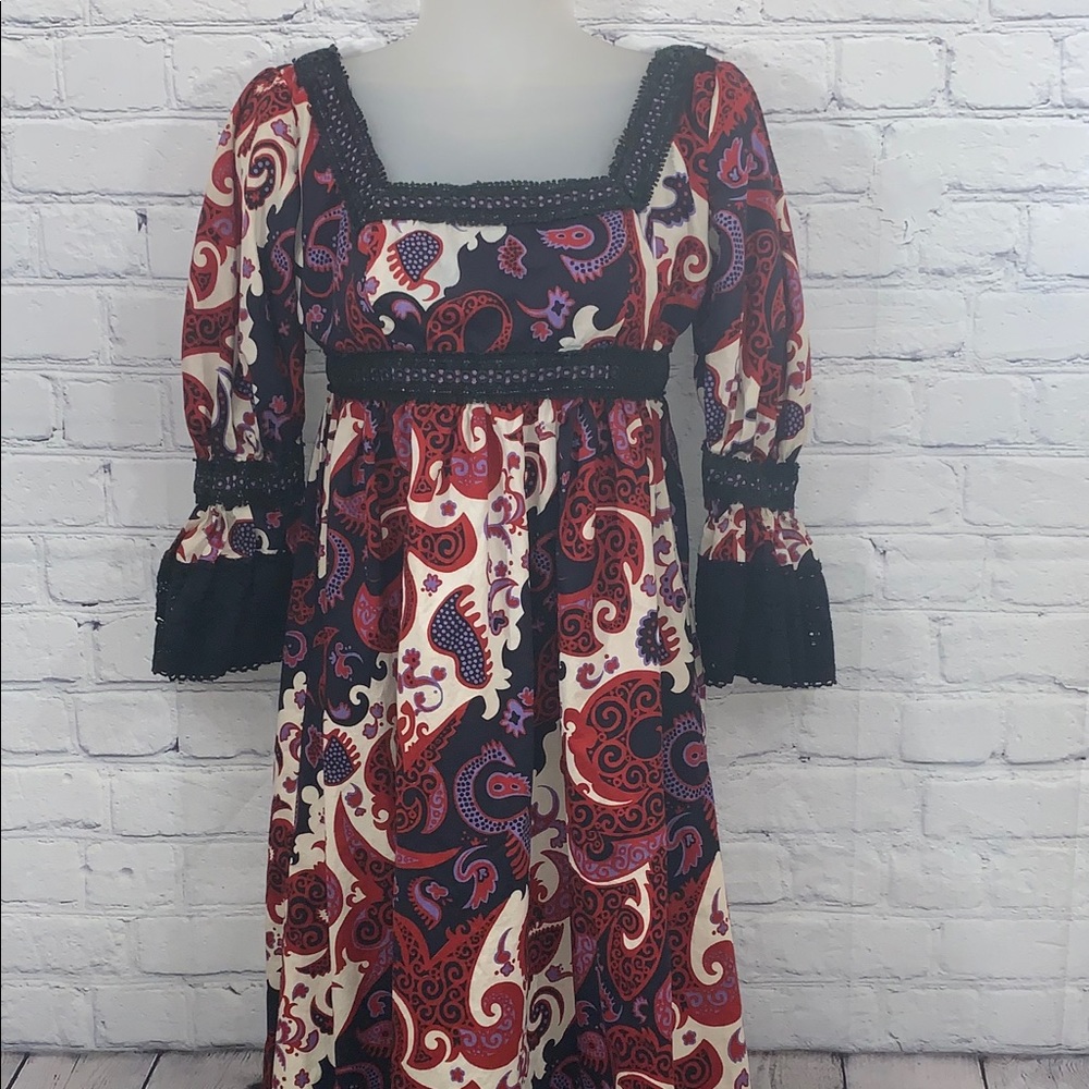 Jay Morley Fern Violette Vintage 70s Empire Dress